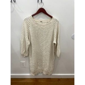 Free People Sz L Pullover Heavyweight Cotton Sweater Dress. Very large and cozy